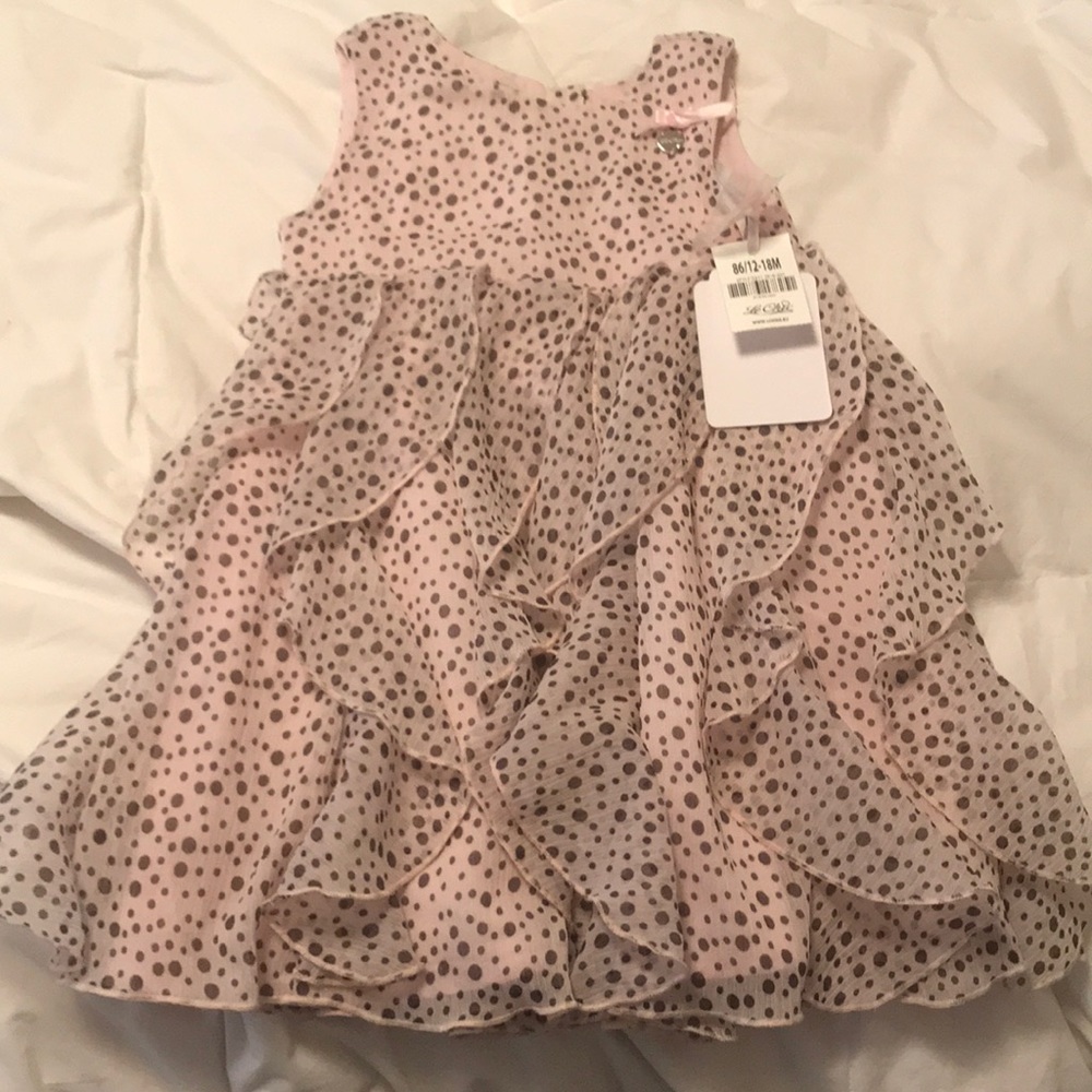 Le Chic Ruffled  Chiffon Baby Dress 12-18 Mos.